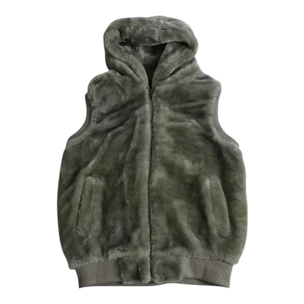 후드 퍼 조끼