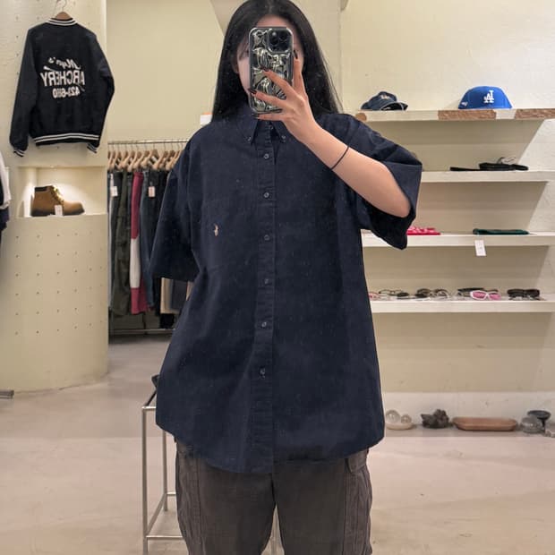 폴로랄프로렌 클래식핏 반팔 셔츠 네이비 U1299