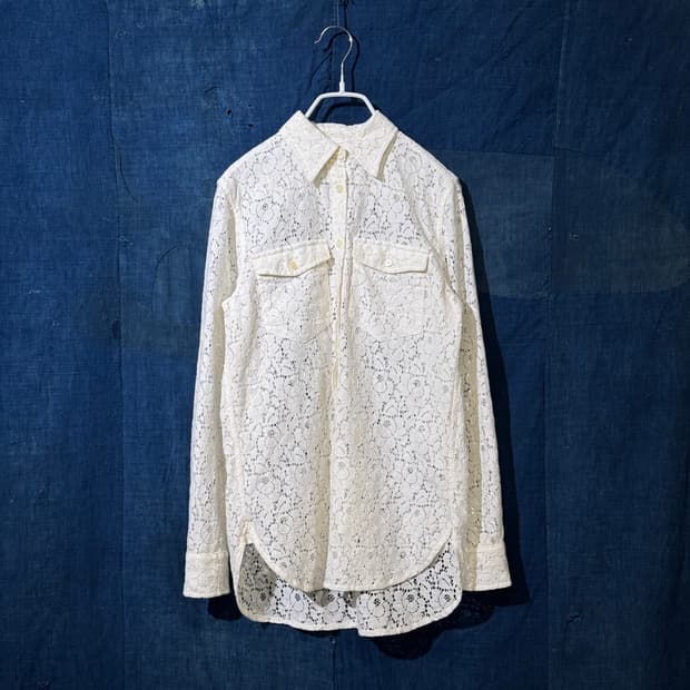 44-55 ) Denim&Supply Floral Lace Shirt