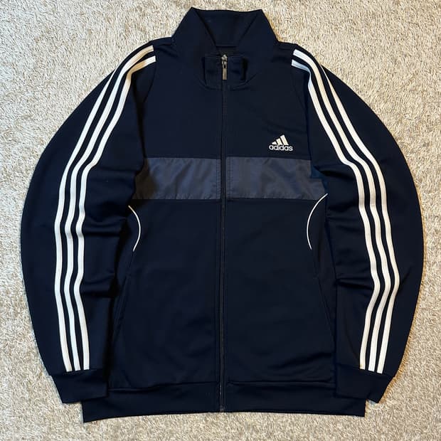 아디다스 ADIDAS 삼각로고 배색 트랙탑 져지 다크네이비