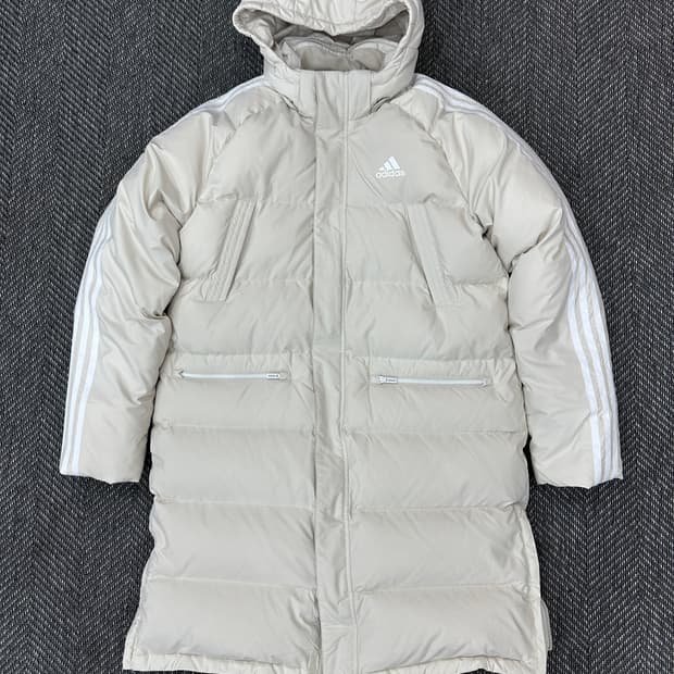 아디다스 롱패딩 아이보리