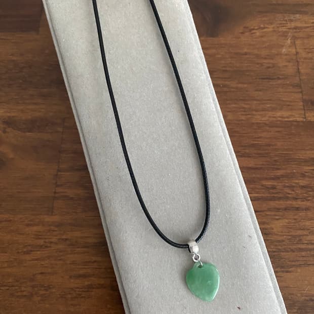하트 모티브 천연 비취 펜던트 목걸이