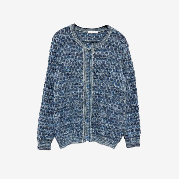 Circular Knit Cardigan - Blue