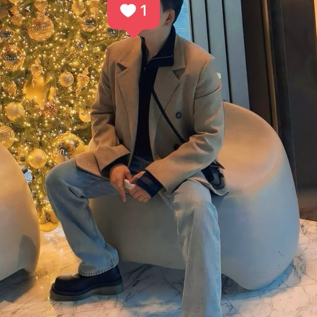 보테가베네타 카멜 블랙 멜란지 쉐브론 모티브 울 재킷52