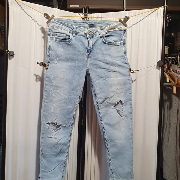 ZARA BASIC 데미지 연청 스판 스키니 28사이즈 2508584