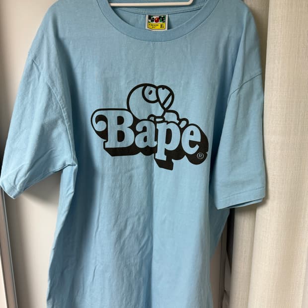 베이프 반팔 XL 하늘색