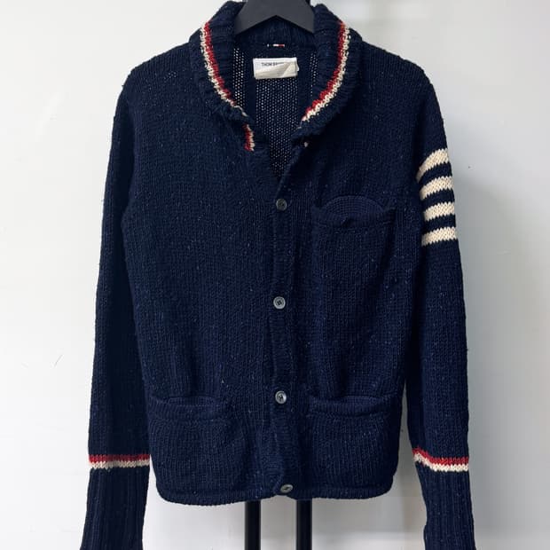 톰브라운 11F/W 4-Bar 숄 울 가디건