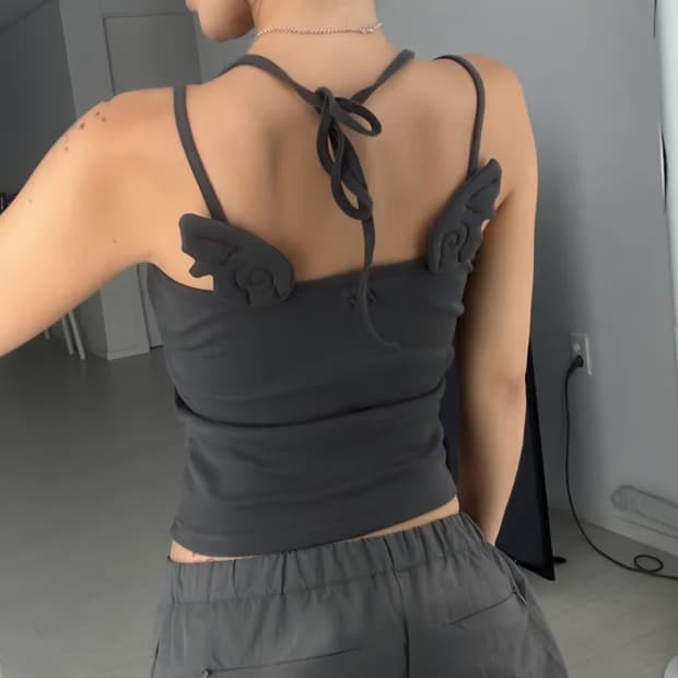 Toh bheart sleeveless plain 차콜