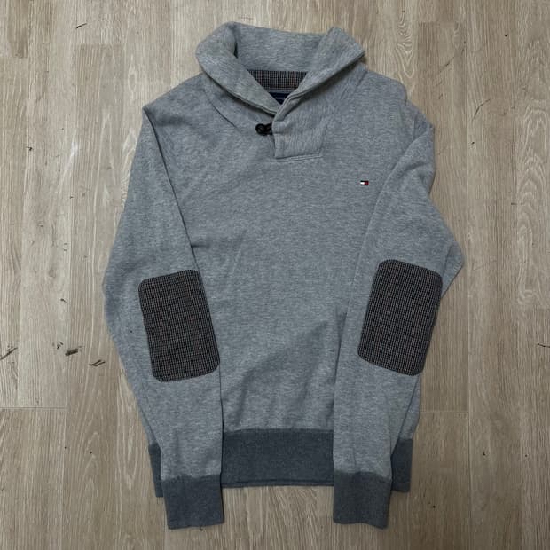 타미힐피거 클래식 엘보 패치 로고 숄카라 니트 M(95)