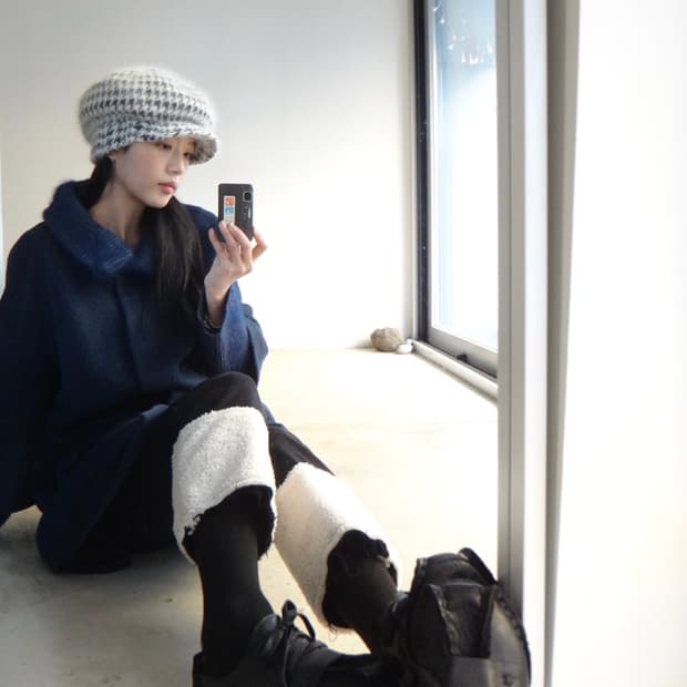 EMCEE blooming alpaca coat / navy