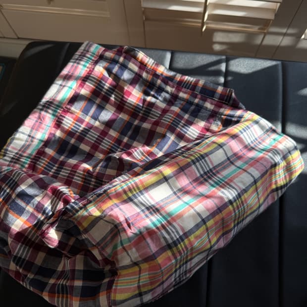 드레익스 패치워크 마드라스 코튼 토트백