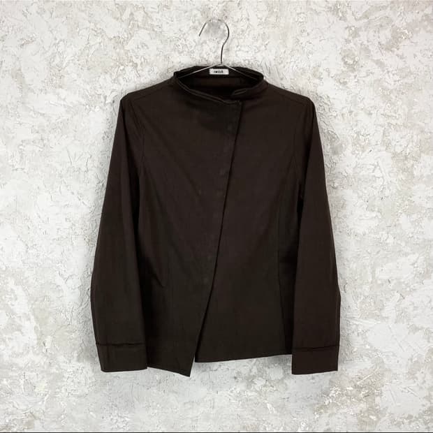 요지 야마모토 애시메트릭 스냅 버틀 컷 오프 자켓