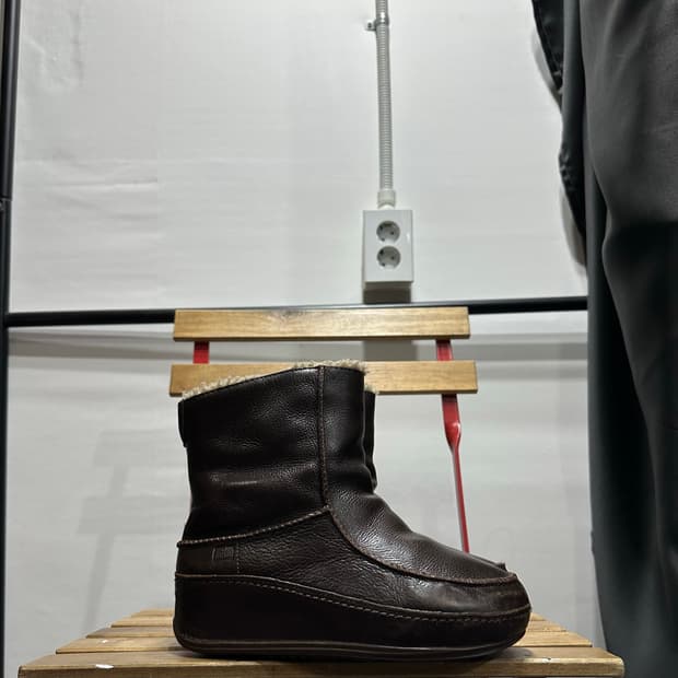23.3) 핏플랍 부츠 여성 여자 방한화 가죽 퍼 앵클 부츠