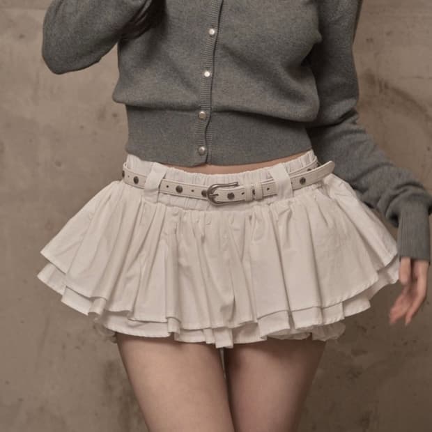 카키포인트 캉캉 스커트팬츠(새상품)