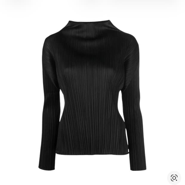 플리츠플리즈 베이직 반목탑 블랙