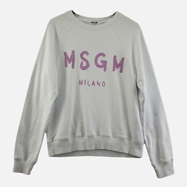 MSGM 화이트 여자 맨투맨 M N8510
