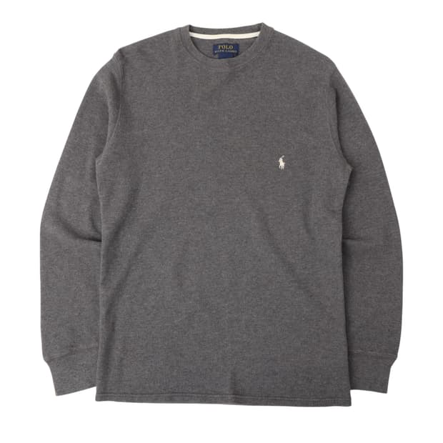 폴로 랄프로렌 그레이 와플 롱슬리브 티셔츠