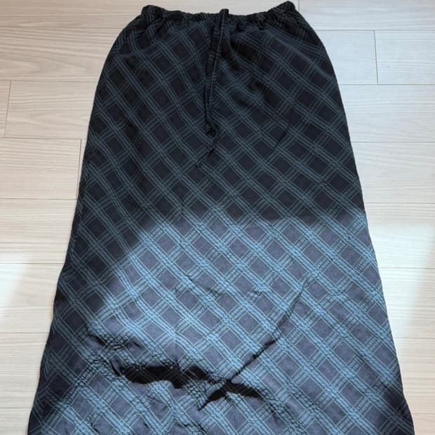 빈티지 체크 롱스커트