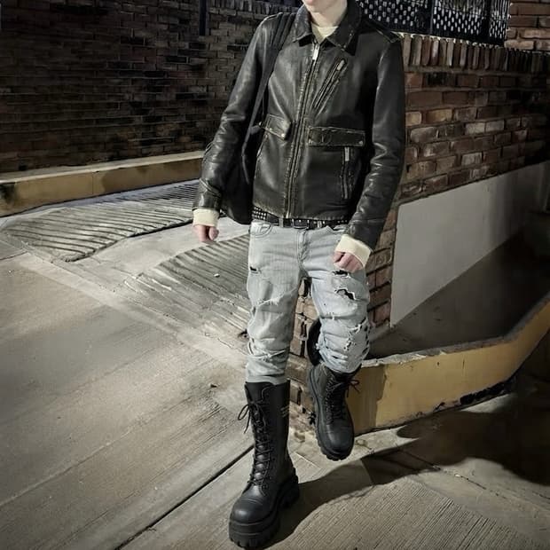 The Kooples 소가죽 레더 자켓