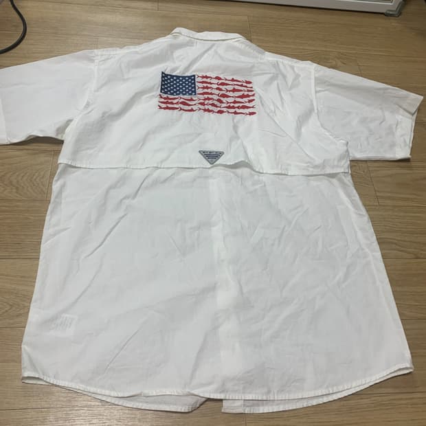 100-105]컬럼비아 PFG 본헤드 피시 성조기 자수 피싱 반팔셔츠