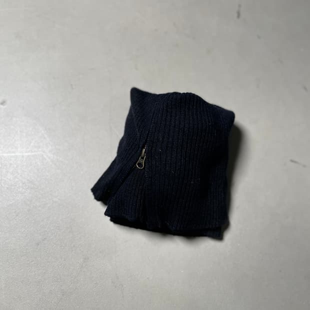 Ribbed Knit Zipper Neck Warmer