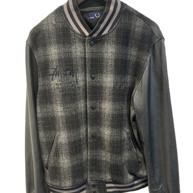 스투시 x 프레드 페리 바시티 자켓