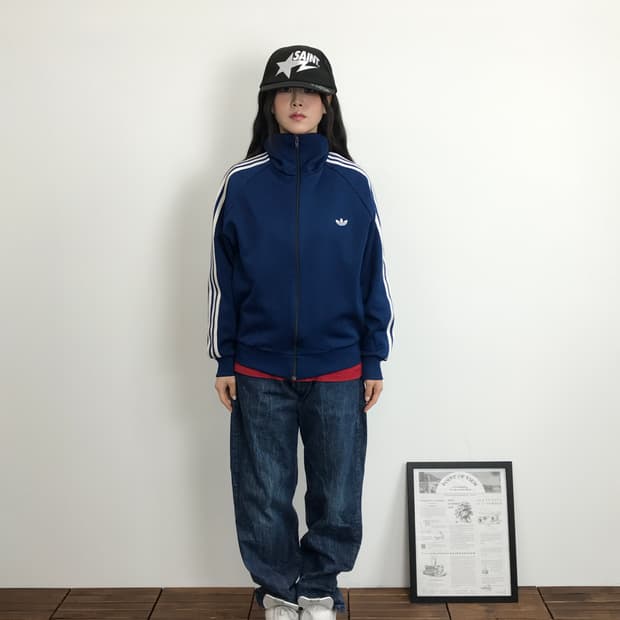 90’s Adidas Trefoil Track Jacket Navy