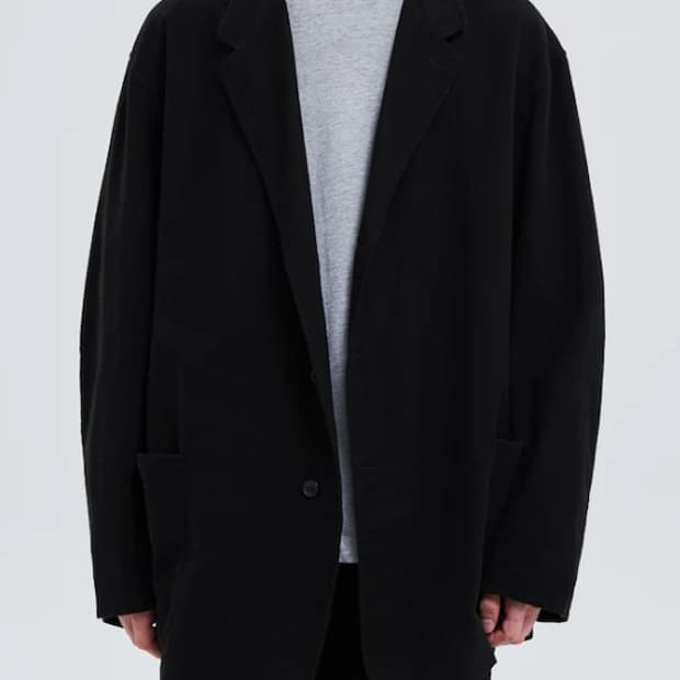 코모리 25FW cotton Flannel Jaket - Black