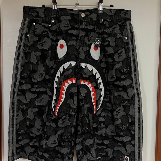 베이프 아디다스 데님 쇼츠