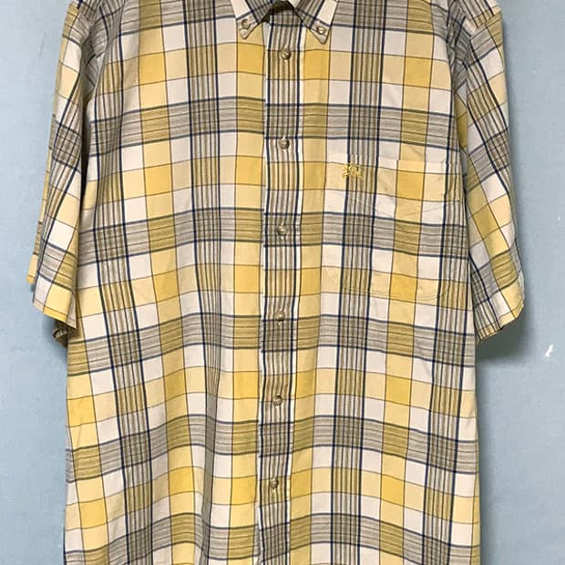 Burberrys 90s 잉글랜드 체크 반팔셔츠 기사자수 XL 105
