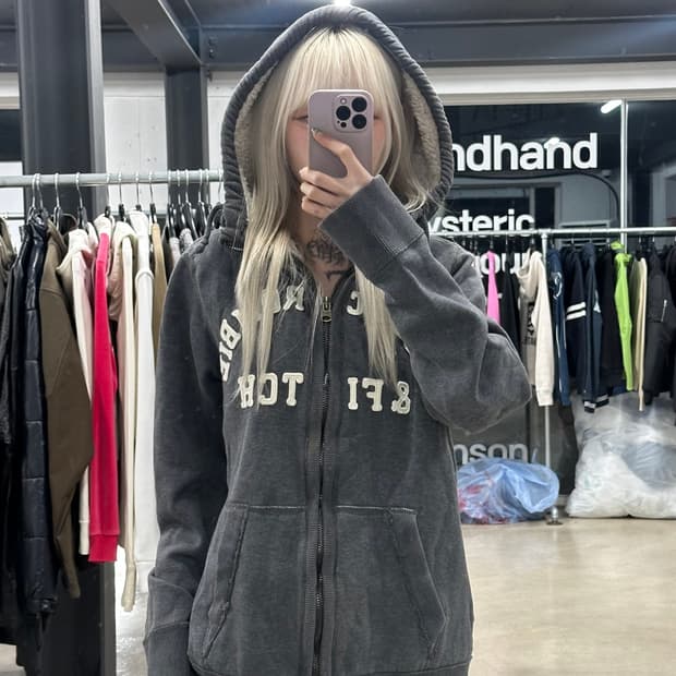 아베크롬비 그레이 후드 집업