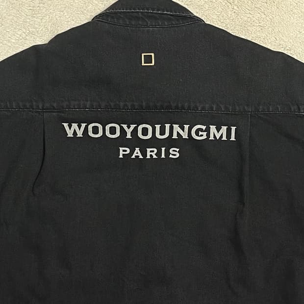 우영미 블랙 데님 셔츠 오버핏 48사이즈