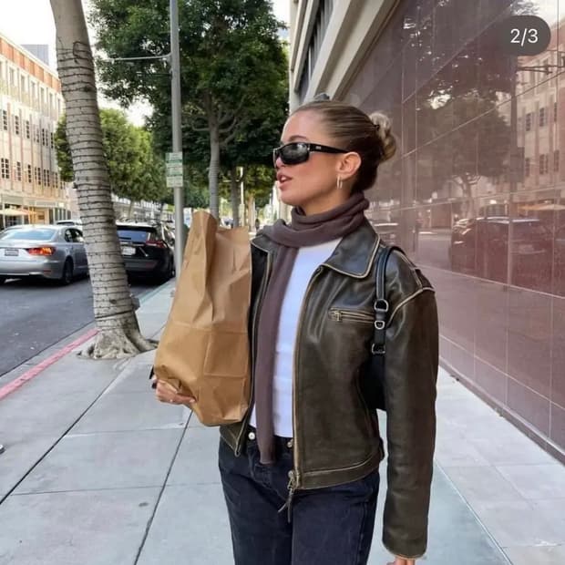 더오픈프로덕트 리얼레더 바이커 자켓