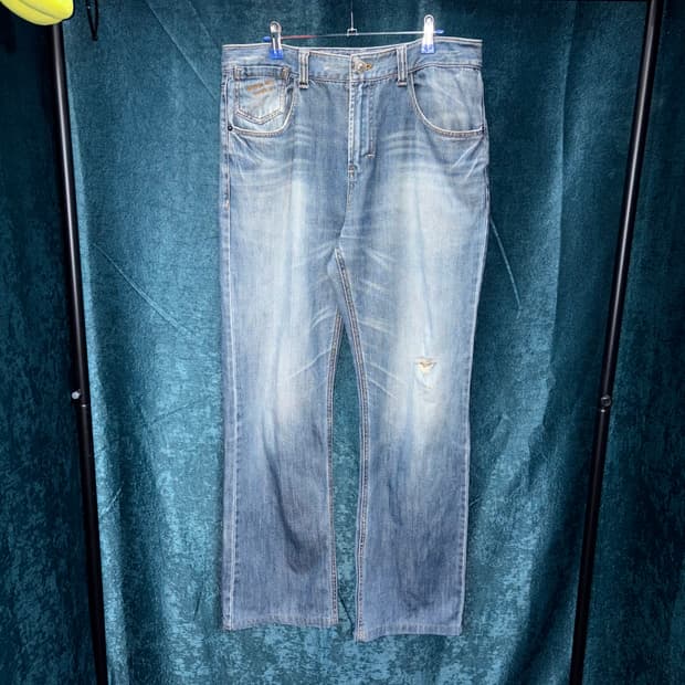 (33) 본더치 연청 와이드 데님 팬츠