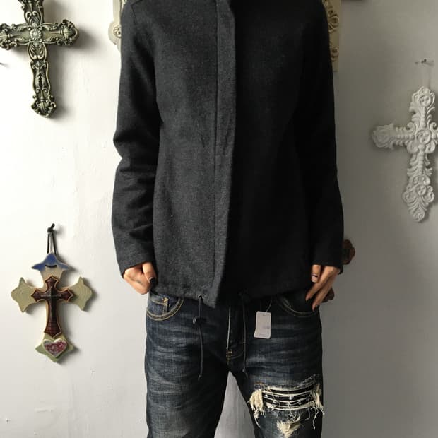 Woolen high neck coat
