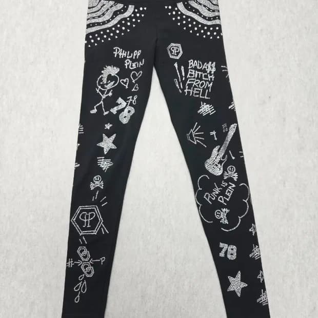 여성 XS 필립플레인 비즈 레깅스