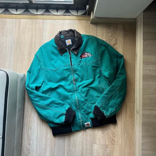 1990년대 빈티지 Carhartt SANTA FE 재킷 아쿠아 블루!