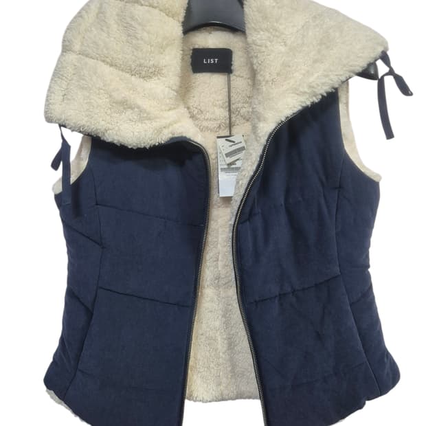 LIST 리스트 뽀글이 패딩 조끼 네이비