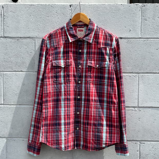 리바이스 레드 체크 웨스턴 