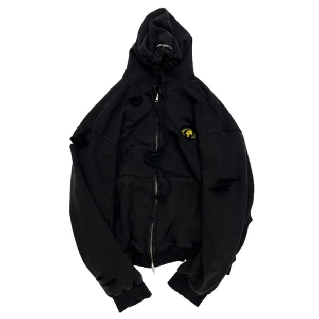 Project gr 프로젝트 G/R 디스트레스 레이어 집 후드 페이디드 