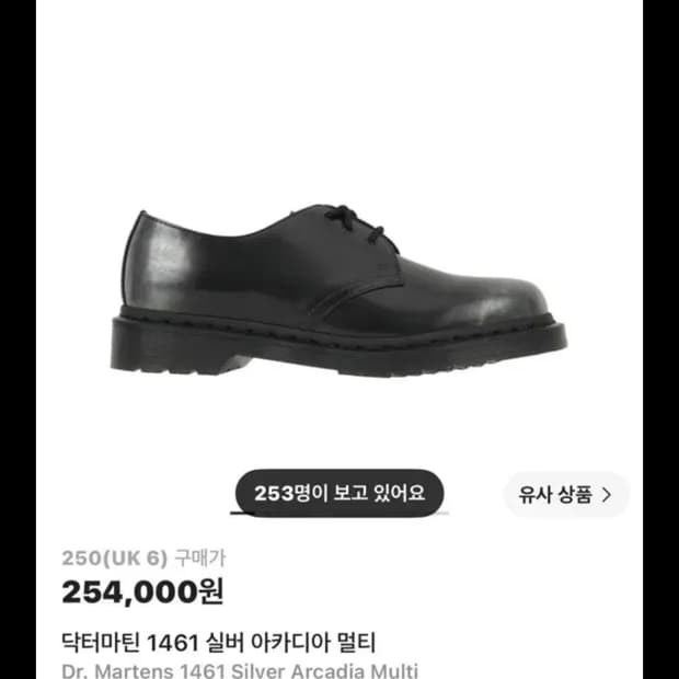 닥터마틴 1461 실버 아카디아 멀티 250