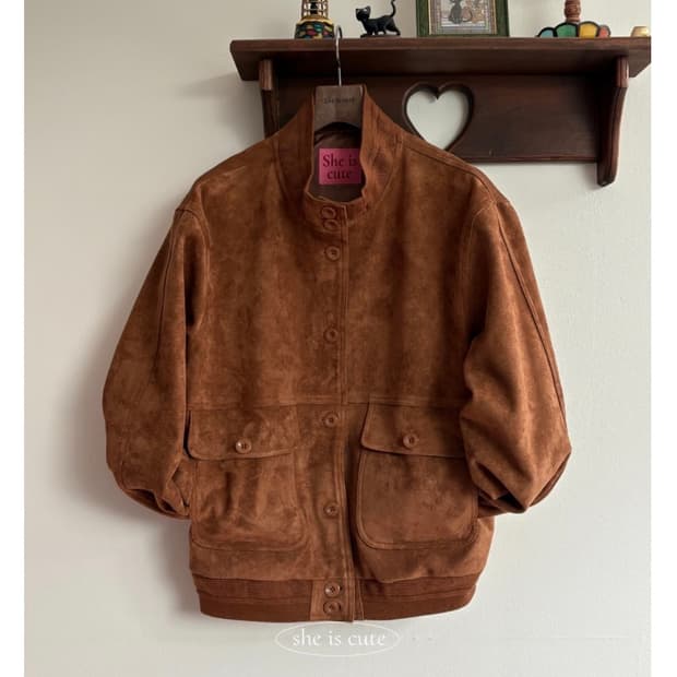 쉬이즈큐트 Suede blouson Camel