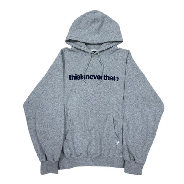 디스이즈네버댓 T로고 스웻 후드티 헤더그레이 L