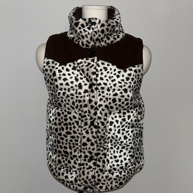 leopard print padded vest
