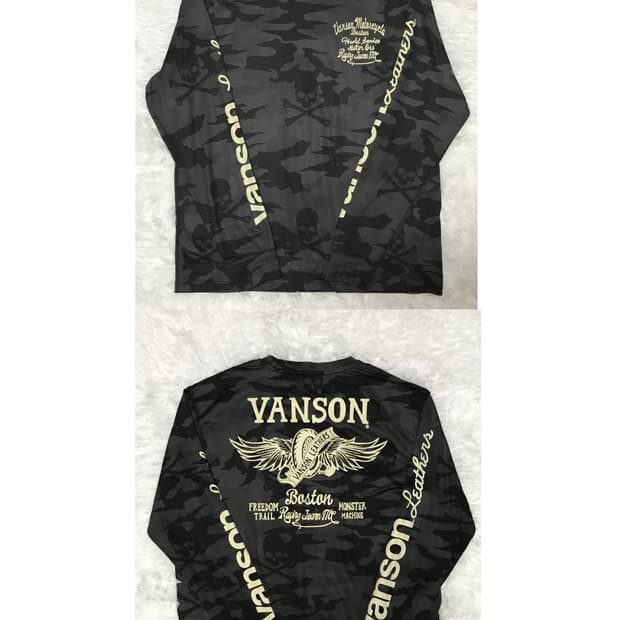 vanson camo black long sleeve