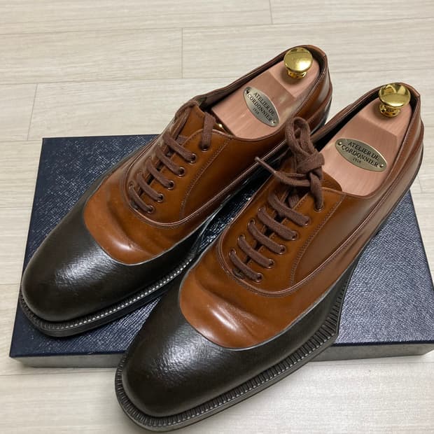 Prada 프라다 브라운 러버딥 러버솔 더비 로퍼 