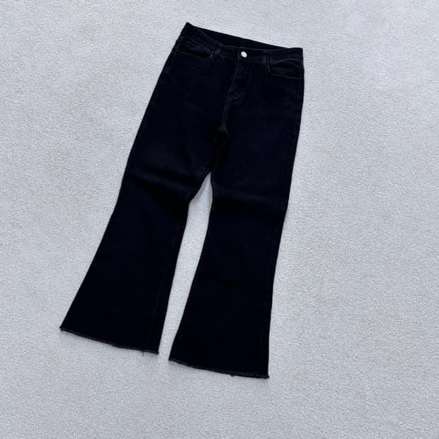 L 빈티지 여성 블랙 부츠컷 데님 팬츠 0414E