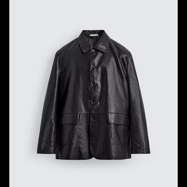 자라 페이크 레더 자켓 L