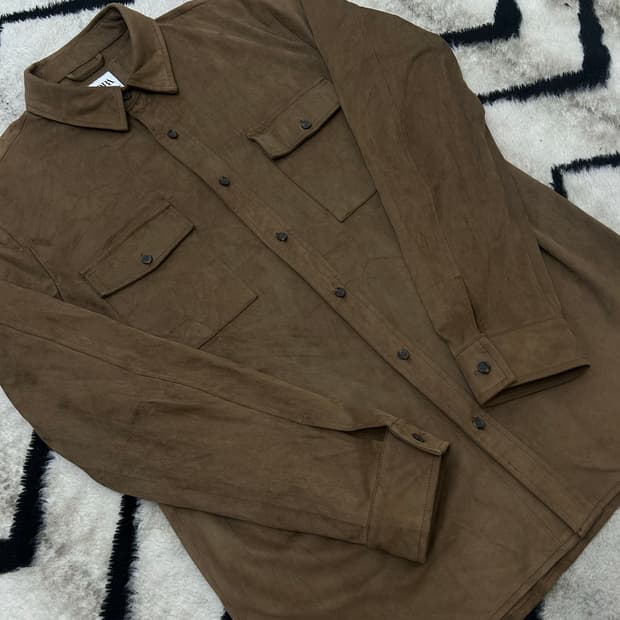 [한국L]ZARA 투포켓 스웨이드 셔츠/브라운