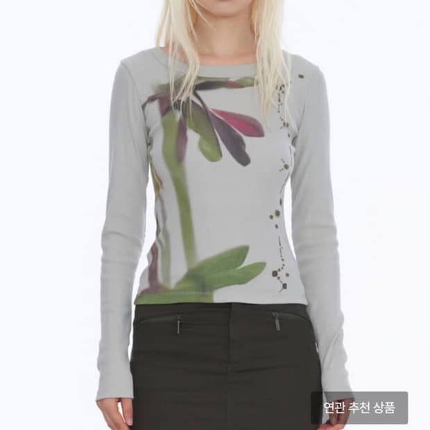 웰빙익스프레스 플라워 그래픽 롱슬리브 m
